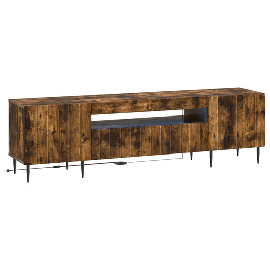 LED TV Cabinet ZWOLLE 153 x 35 x 43 cm Smoked Oak