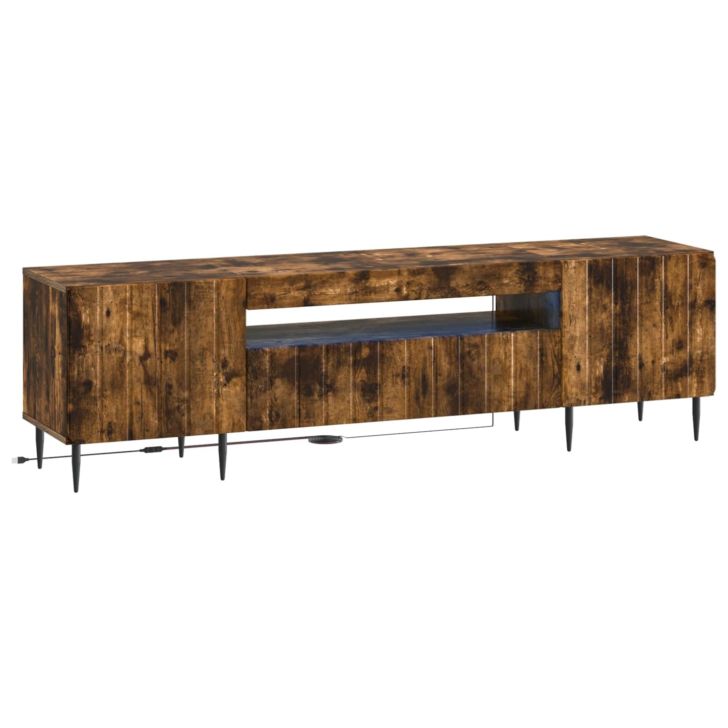 LED TV Cabinet ZWOLLE Smoked Oak Engineered Wood