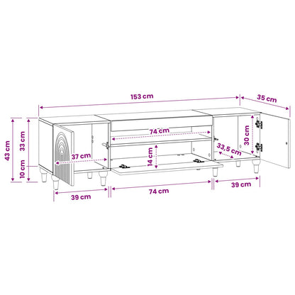 LED TV Cabinet ZWOLLE Smoked Oak Engineered Wood
