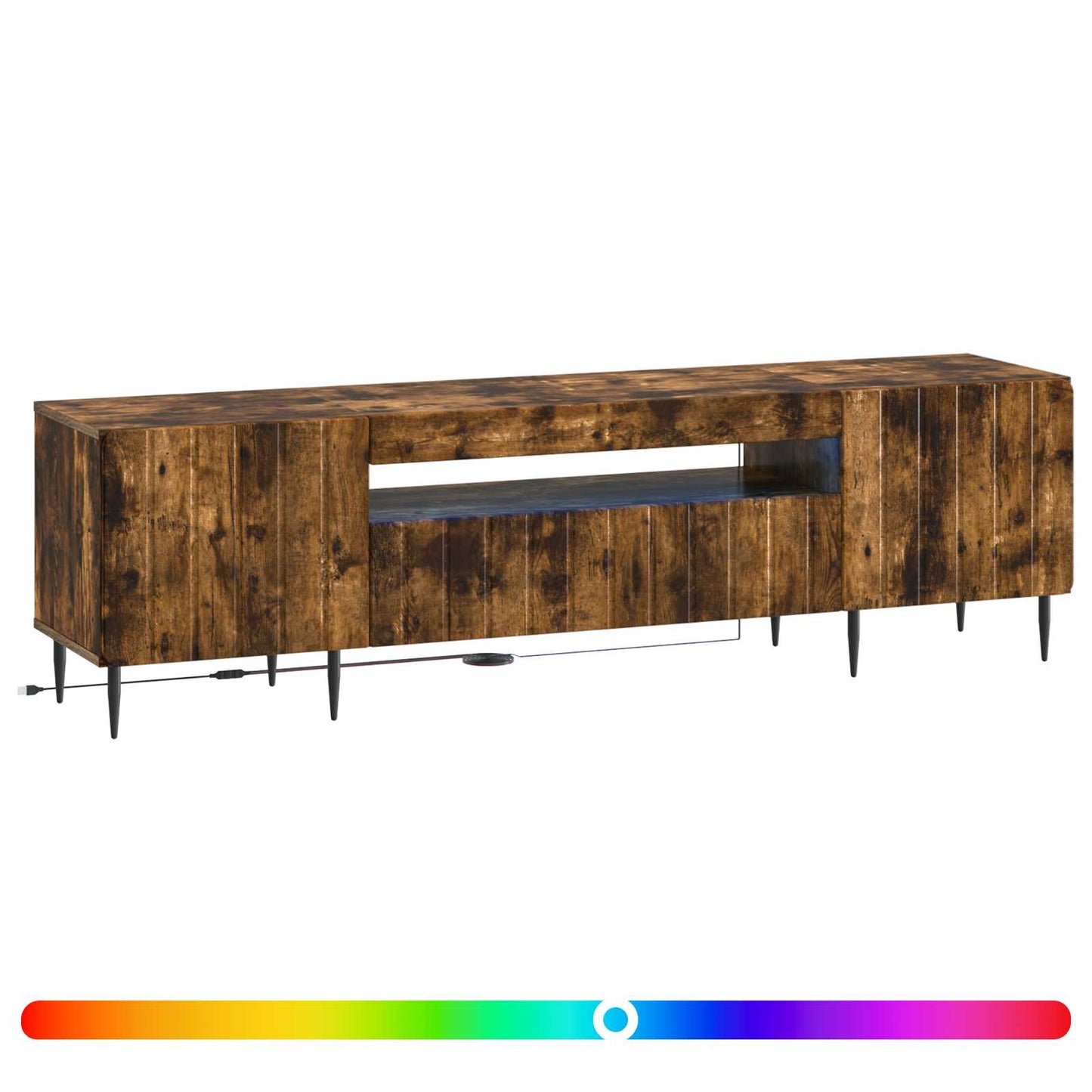 LED TV Cabinet ZWOLLE Smoked Oak Engineered Wood
