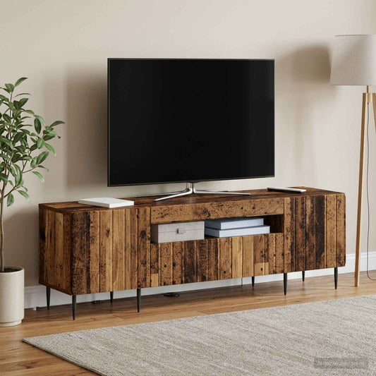 LED TV Cabinet ZWOLLE 153 x 35 x 43 cm Old Wood Engineered Wood