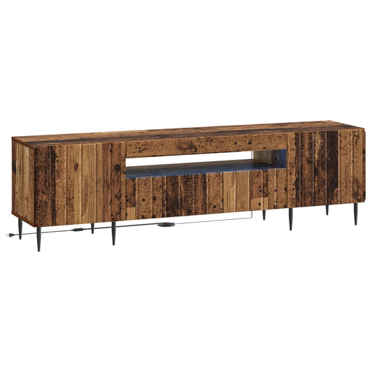 LED TV Cabinet ZWOLLE 153 x 35 x 43 cm Old Wood Engineered Wood