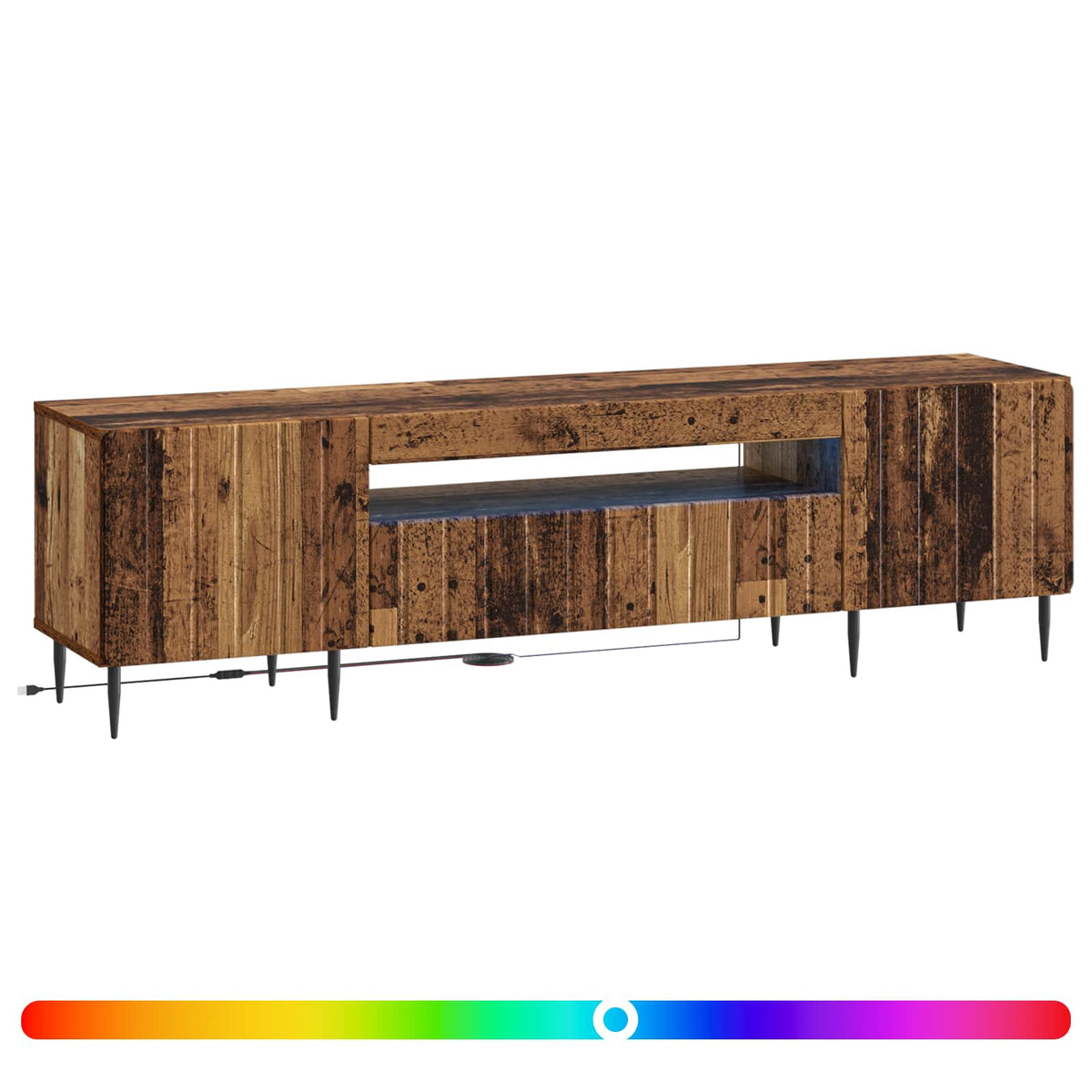 LED TV Cabinet Old Wood Engineered Wood