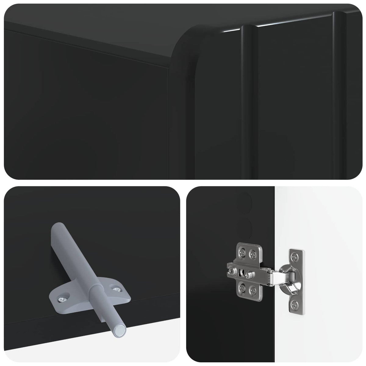 Toilet Cabinet ZWOLLE Black 66 x 25.5 x 190 cm Engineered Wood
