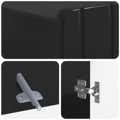 Toilet Cabinet ZWOLLE Black 66 x 25.5 x 190 cm Engineered Wood