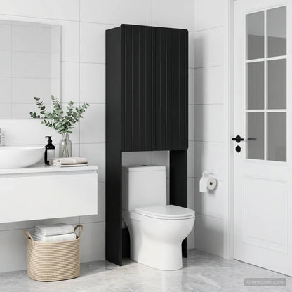 Toilet Cabinet ZWOLLE Black 66 x 25.5 x 190 cm Engineered Wood