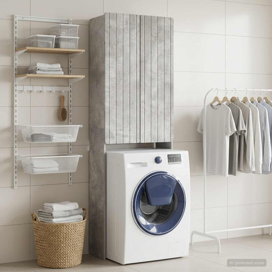 Toilet Cabinet ZWOLLE Concrete Grey 66 x 25.5 x 190 cm
