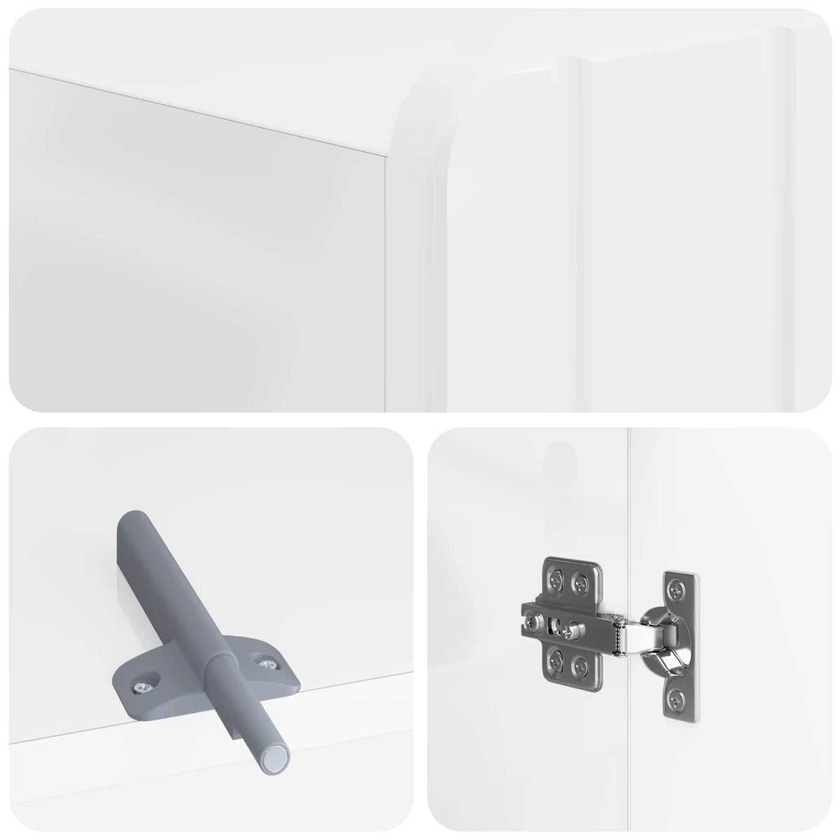 Toilet Cabinet ZWOLLE High Gloss White 66 x 25.5 x 190 cm