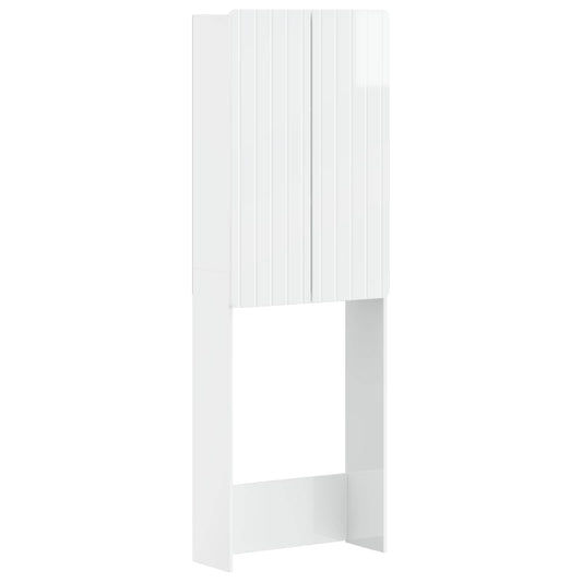 Toilet Cabinet ZWOLLE High Gloss White 66 x 25.5 x 190 cm