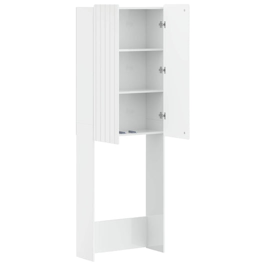 Toilet Cabinet ZWOLLE High Gloss White 66 x 25.5 x 190 cm