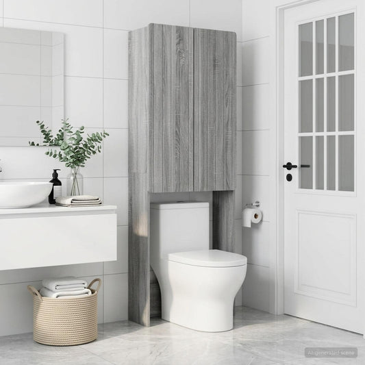 Toilet Cabinet ZWOLLE Grey Sonoma 66 x 25.5 x 190 cm