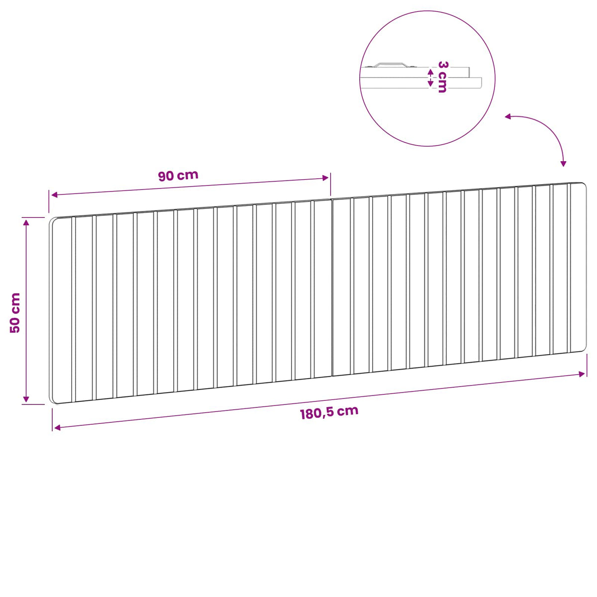 Wall-Mounted Headboard ZWOLLE White Engineered Wood