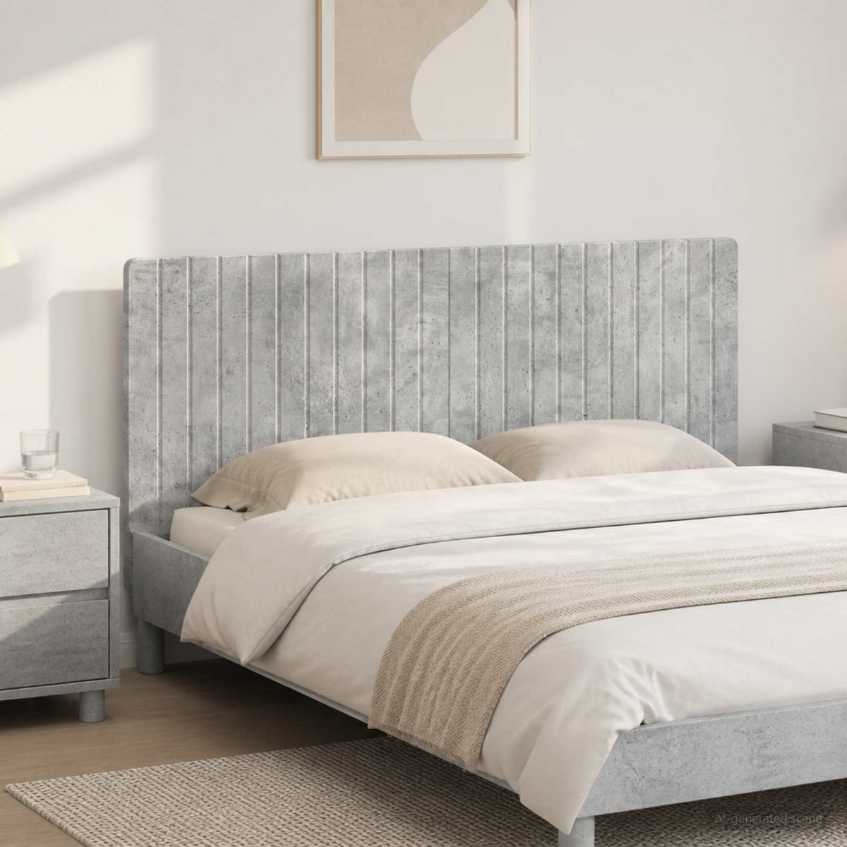 Wall-Mounted Headboard ZWOLLE Concrete Grey Engineered Wood