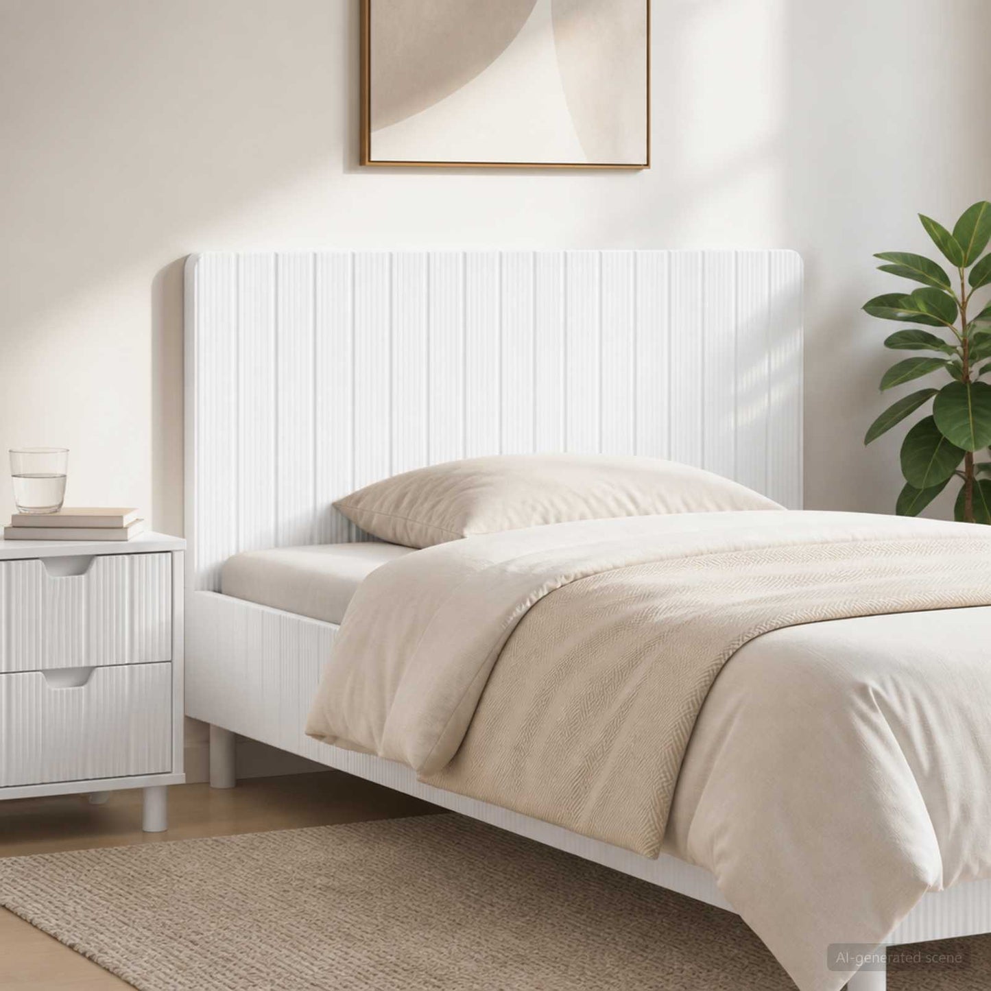 Wall-Mounted Headboard ZWOLLE White Engineered Wood