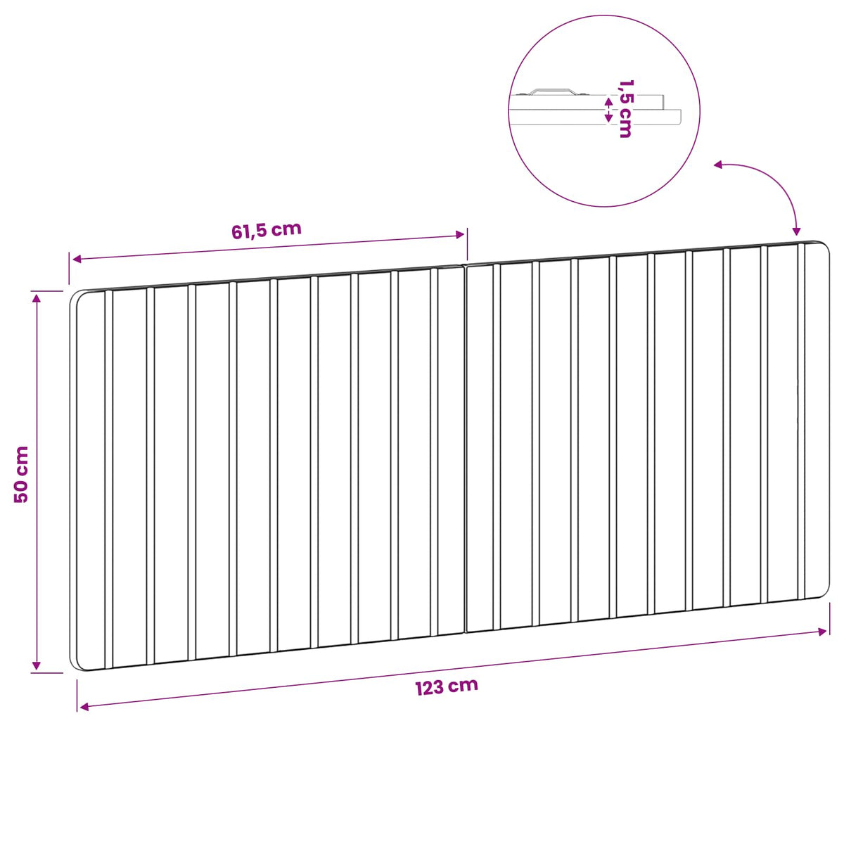 Wall-Mounted Headboard ZWOLLE Grey Sonoma Engineered Wood