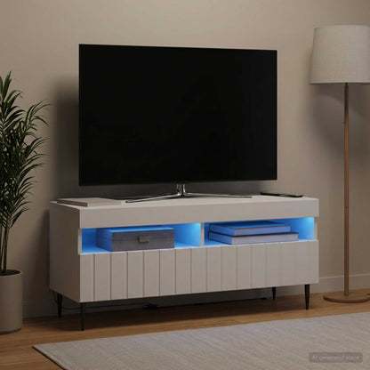 LED TV Cabinet White Engineered Wood