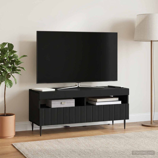 LED TV Cabinet ZWOLLE 100 x 35 x 43 cm Black Engineered Wood
