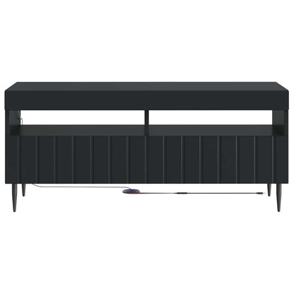 LED TV Cabinet Black Engineered Wood