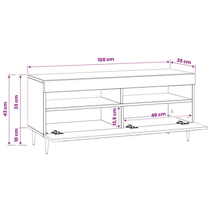 LED TV Cabinet Black Engineered Wood