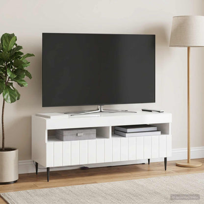 LED TV Cabinet High Gloss White Engineered Wood