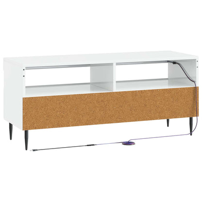 LED TV Cabinet High Gloss White Engineered Wood