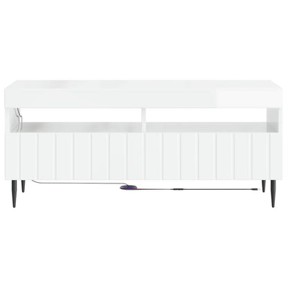 LED TV Cabinet High Gloss White Engineered Wood