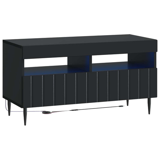 LED TV Cabinet ZWOLLE 81 x 35 x 43 cm Black Engineered Wood