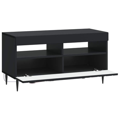 LED TV Cabinet Black Engineered Wood