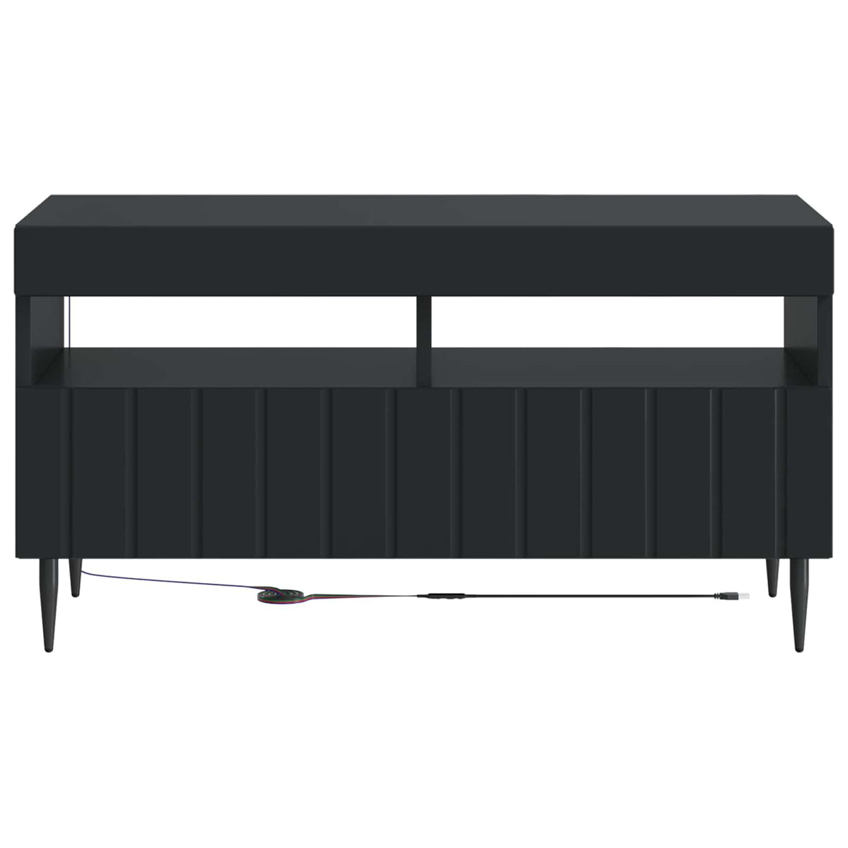 LED TV Cabinet Black Engineered Wood