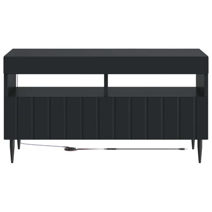 LED TV Cabinet Black Engineered Wood