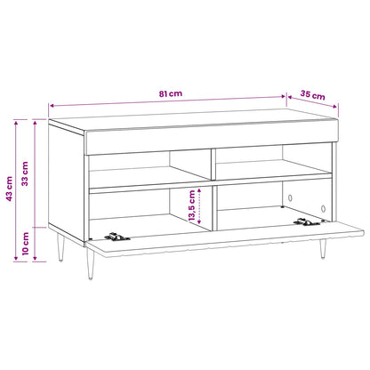 LED TV Cabinet Black Engineered Wood