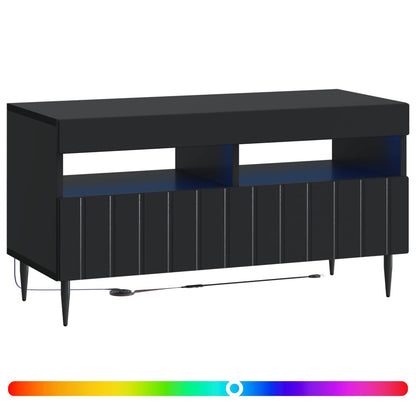 LED TV Cabinet Black Engineered Wood