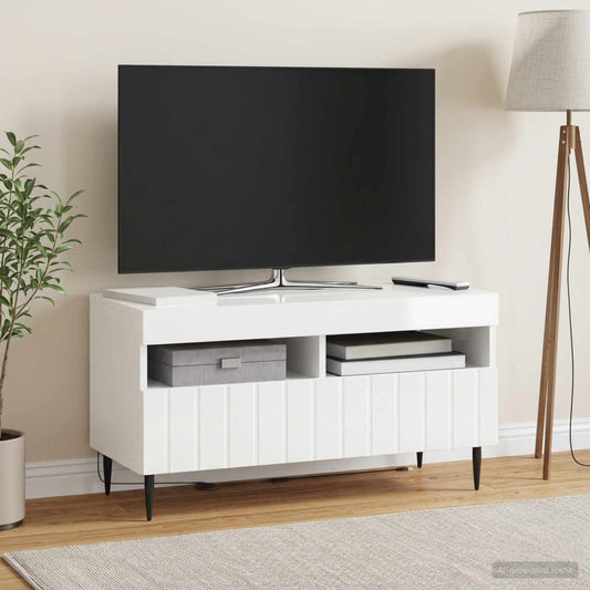 LED TV Cabinet ZWOLLE 81 x 35 x 43 cm High Gloss White