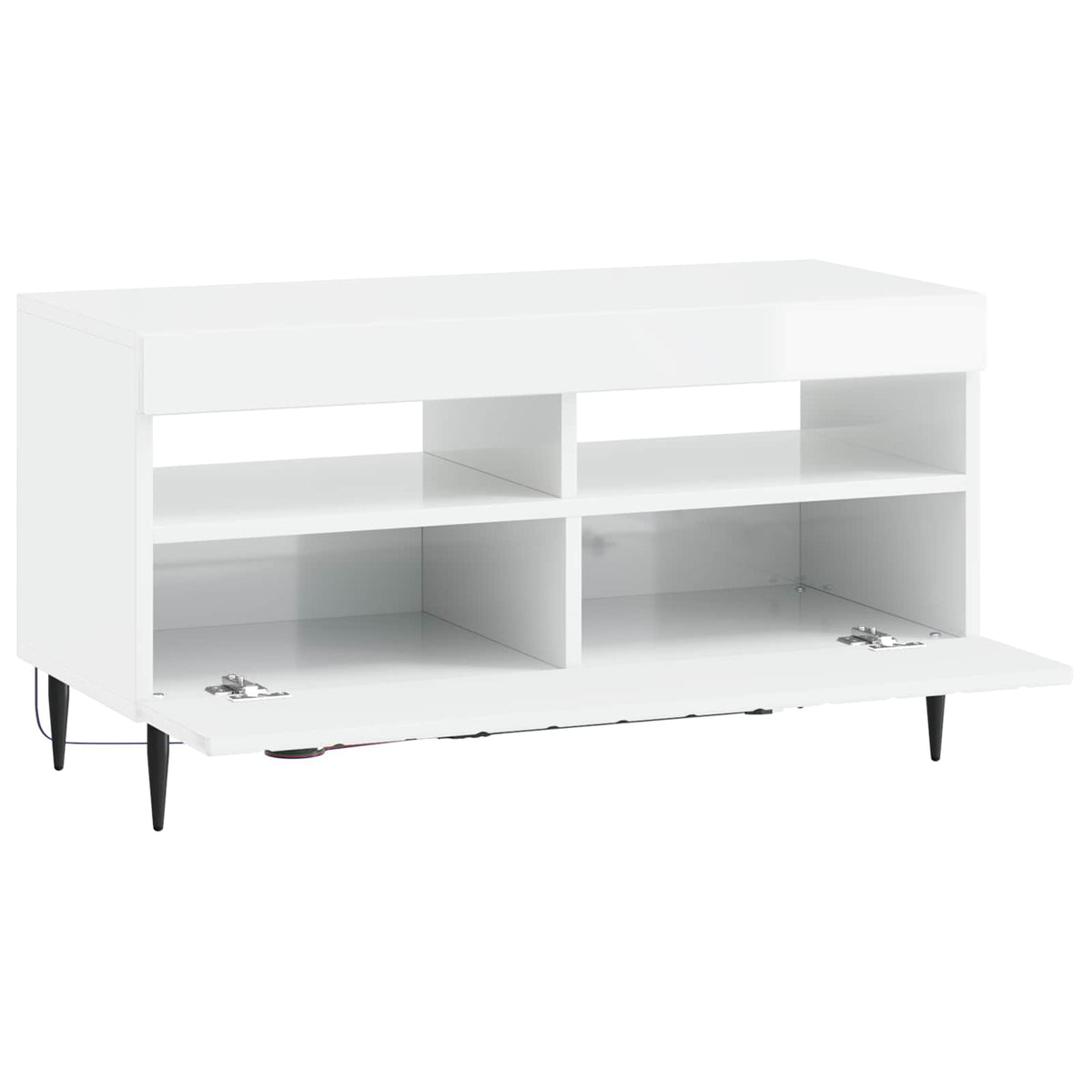 LED TV Cabinet High Gloss White Engineered Wood