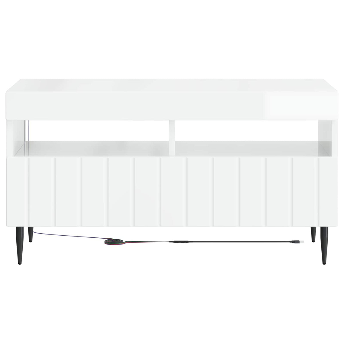 LED TV Cabinet High Gloss White Engineered Wood