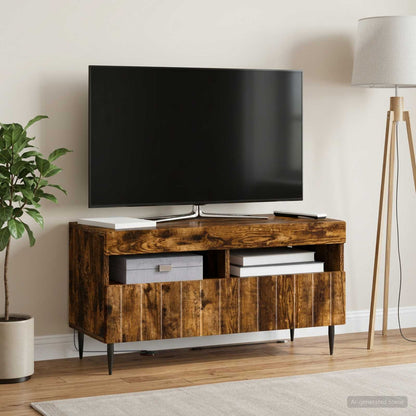 LED TV Cabinet Smoked Oak Engineered Wood