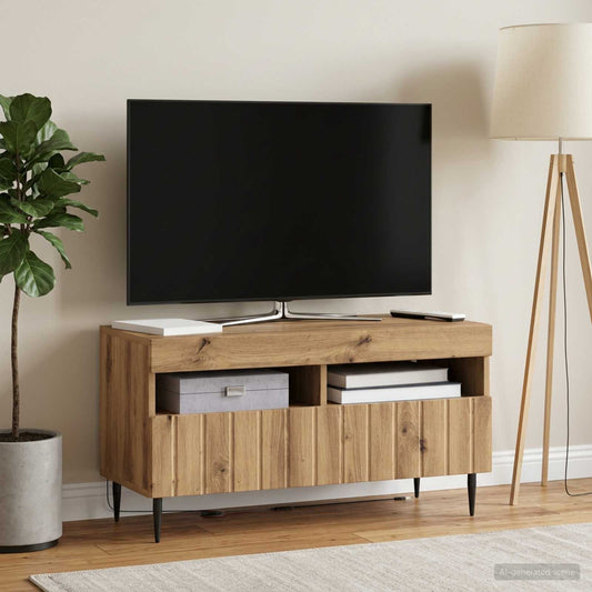 LED TV Cabinet ZWOLLE 81 x 35 x 43 cm Artisan Oak