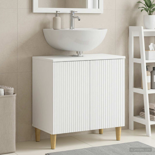 Bathroom Sink Cabinet ARNHEM White 59.5 x 31.5x 59 cm