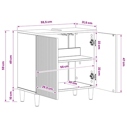 Bathroom Sink Cabinet ARNHEM Black 59.5 x 31.5x 59 cm