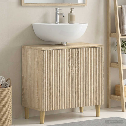 Bathroom Sink Cabinet ARNHEM Sonoma Oak 59.5 x 31.5x 59 cm