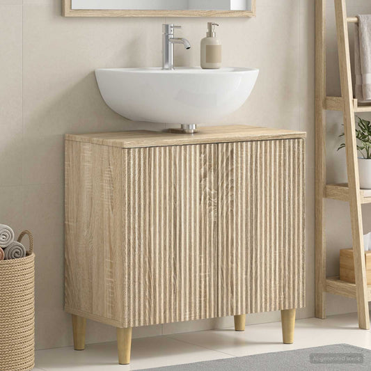 Bathroom Sink Cabinet ARNHEM Sonoma Oak 59.5 x 31.5x 59 cm