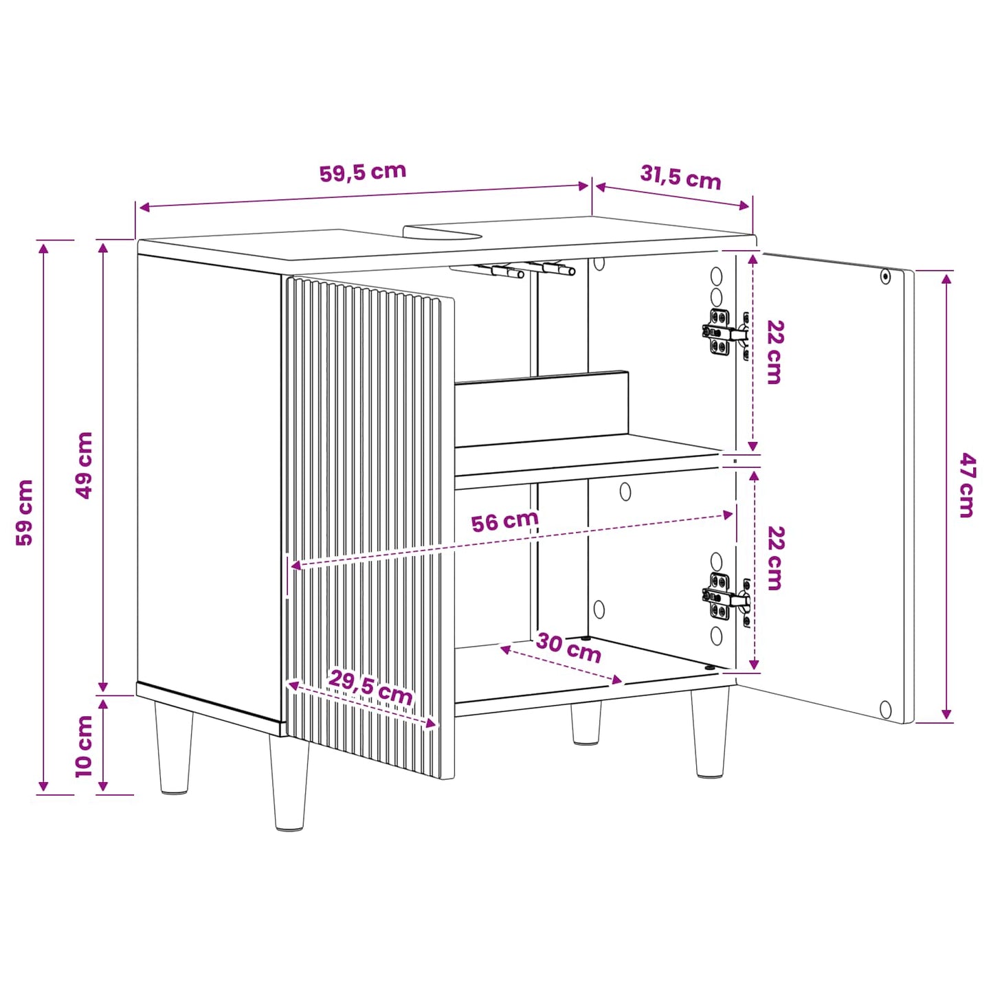 Bathroom Sink Cabinet ARNHEM High Gloss White