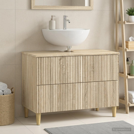 Bathroom Sink Cabinet ARNHEM Sonoma Oak 82 x 41x 59 cm