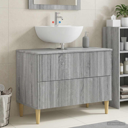 Bathroom Sink Cabinet ARNHEM Grey Sonoma 82 x 41x 59 cm