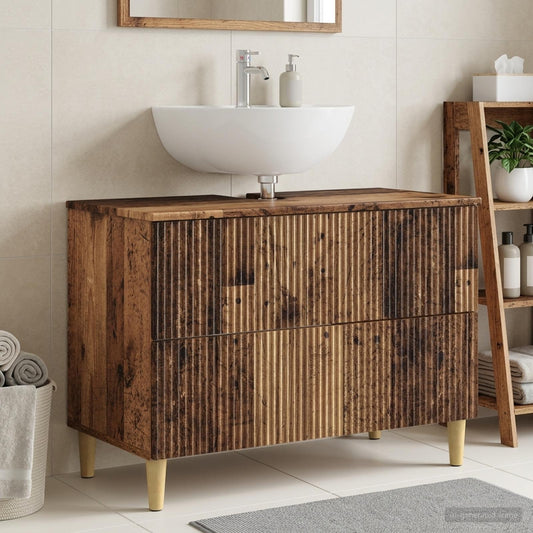 Bathroom Sink Cabinet ARNHEM Old Wood 82 x 41x 59 cm
