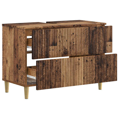 Bathroom Sink Cabinet ARNHEM Old Wood 82 x 41x 59 cm