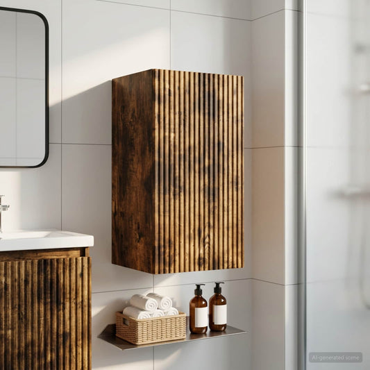 Bathroom Wall Cabinet ARNHEM Smoked Oak 30 x 31 x 59 cm