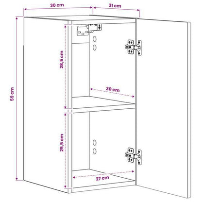 Bathroom Wall Cabinet ARNHEM Artisan Oak 30 x 31 x 59 cm