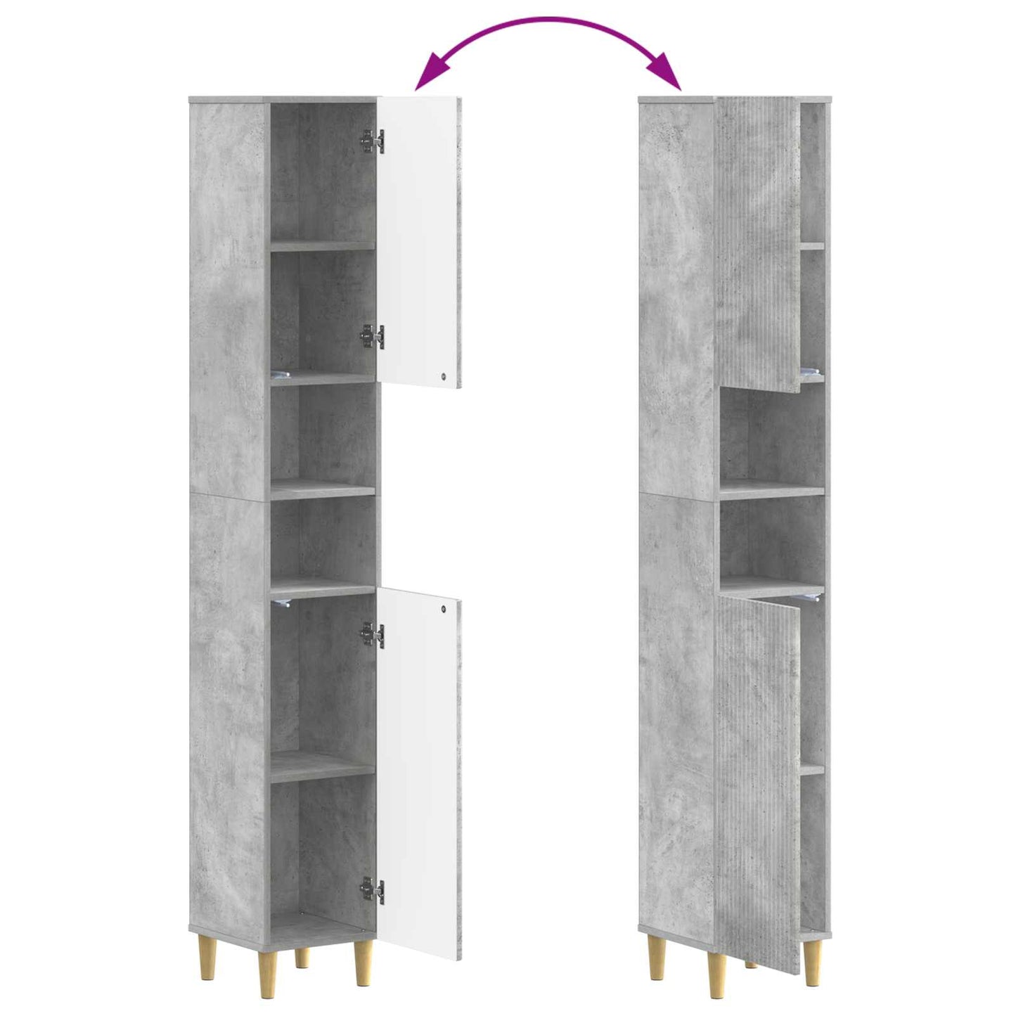 Bathroom Cabinet with Open Shelf ARNHEM Concrete Grey