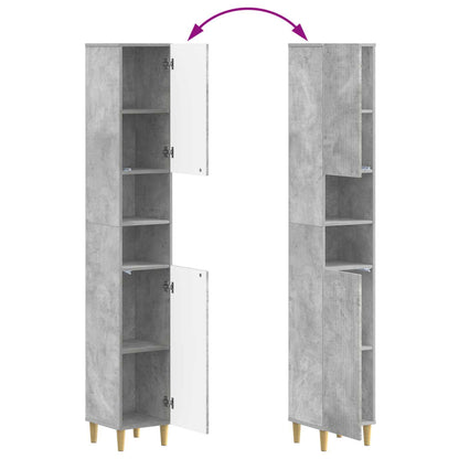 Bathroom Cabinet with Open Shelf ARNHEM Concrete Grey